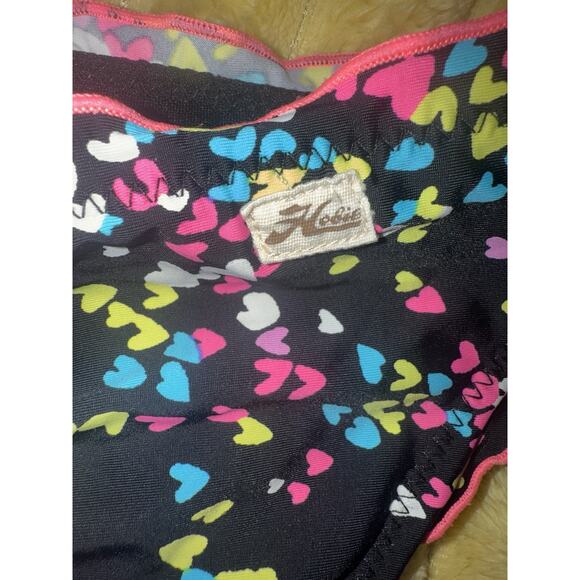 Girls Multicolored Bikini, Black Hearts, Hobie Size 10 - Picture 6 of 8